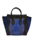 Micro Luggage, &pound;850, Handbags, Black/Blue, Lizard/Suede, Back view